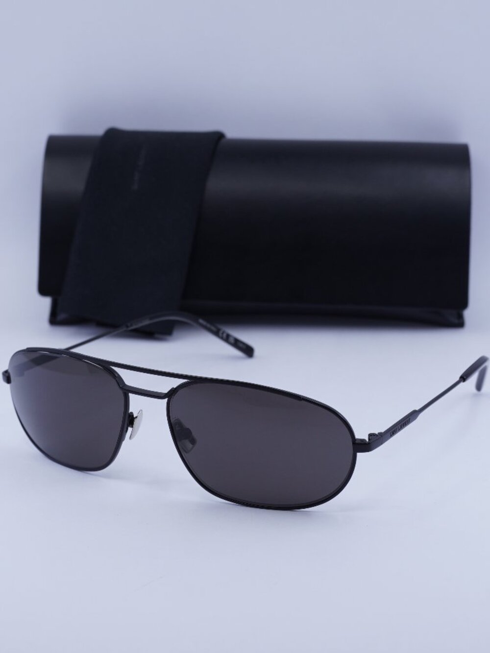 Saint Laurent SL561 001 Rectangle Sunglasses - Black \ Black